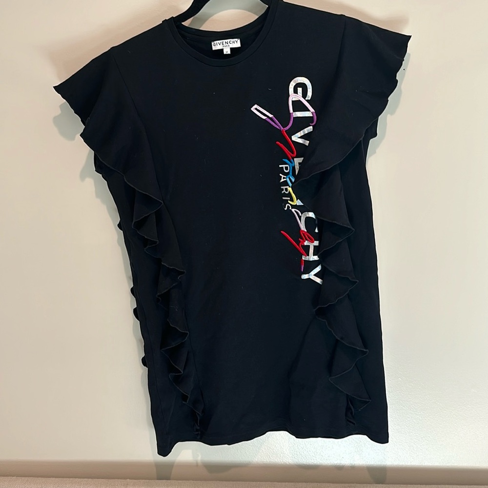 Kids Givenchy dress ruffled, trimmed, used